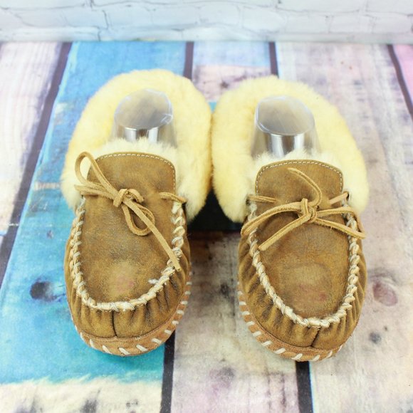 LL BEAN Lined Wicked Good Moccasin Slipper Size 8 - Picture 5 of 9